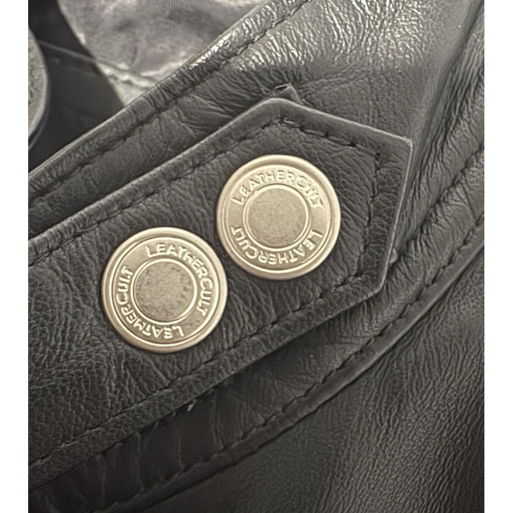 Leather Cult Handcrafted SOFT Black Genuine Leather Jacket Zippered Pockets Mint - Picture 11 of 16